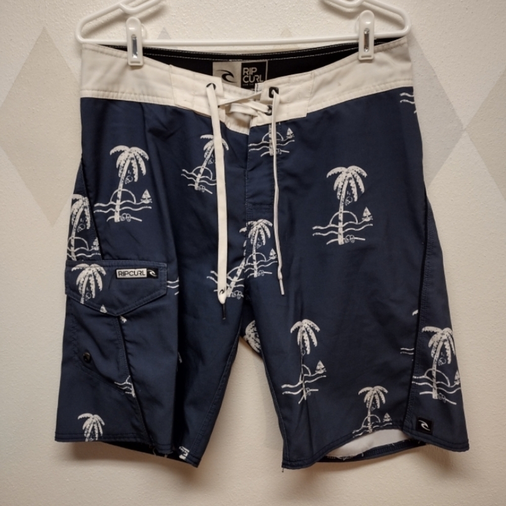 Rip Curl Palm Tree Pattern Board Shorts - image 1